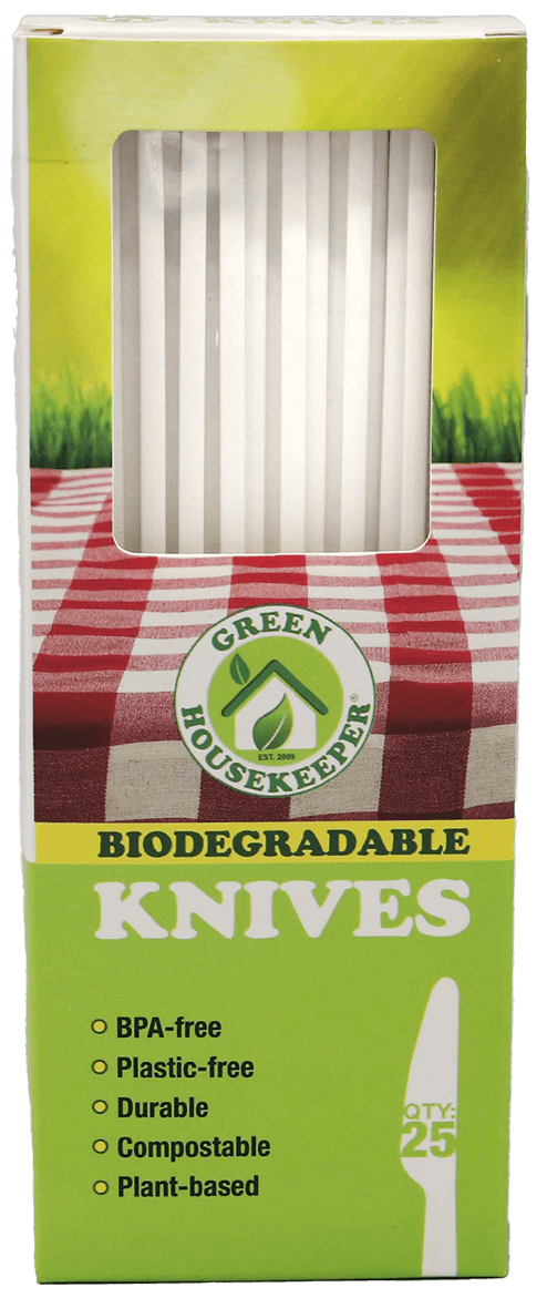 Green Housekeeper 100% CPLA  Disposable 7" Knives Boxed